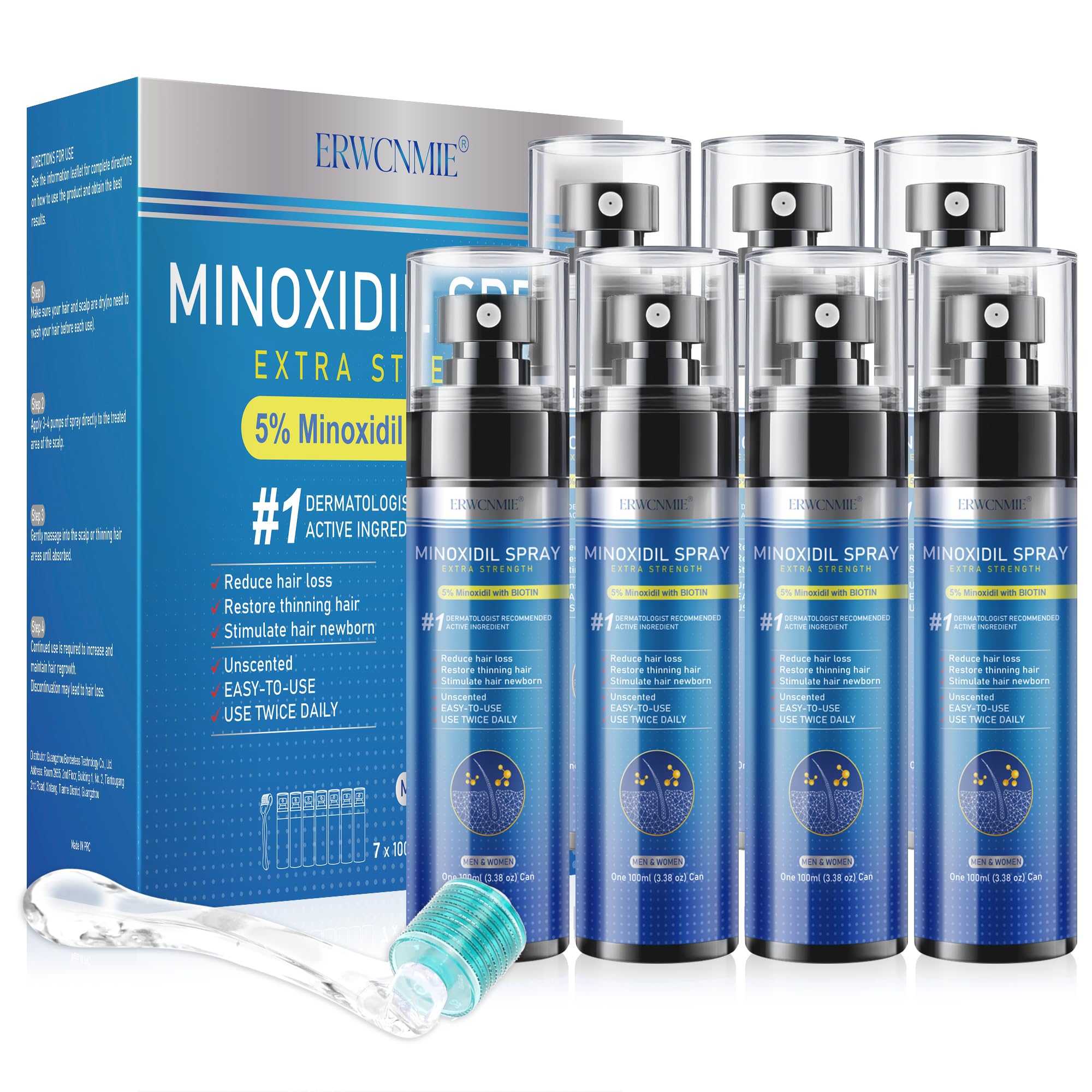 Photo 1 of *Missing Parts*
5% Minoxidil Spray for Men and Women-7 pack, Infused with Biotin, Beard Growth, Extra Strength Treatment to Combat Hair Loss and Thinning, and Fuller Hair & Beard (11 Month Supply, Extra Strength)