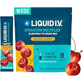 Liquid I.V. Hydration Electrolytes, Golden Cherry, 16 Count | Scientifically Formulated | Clinically Proven Hydration | No Artificial Sweeteners | Non-GMO | Vegan | Powder Drink Mix