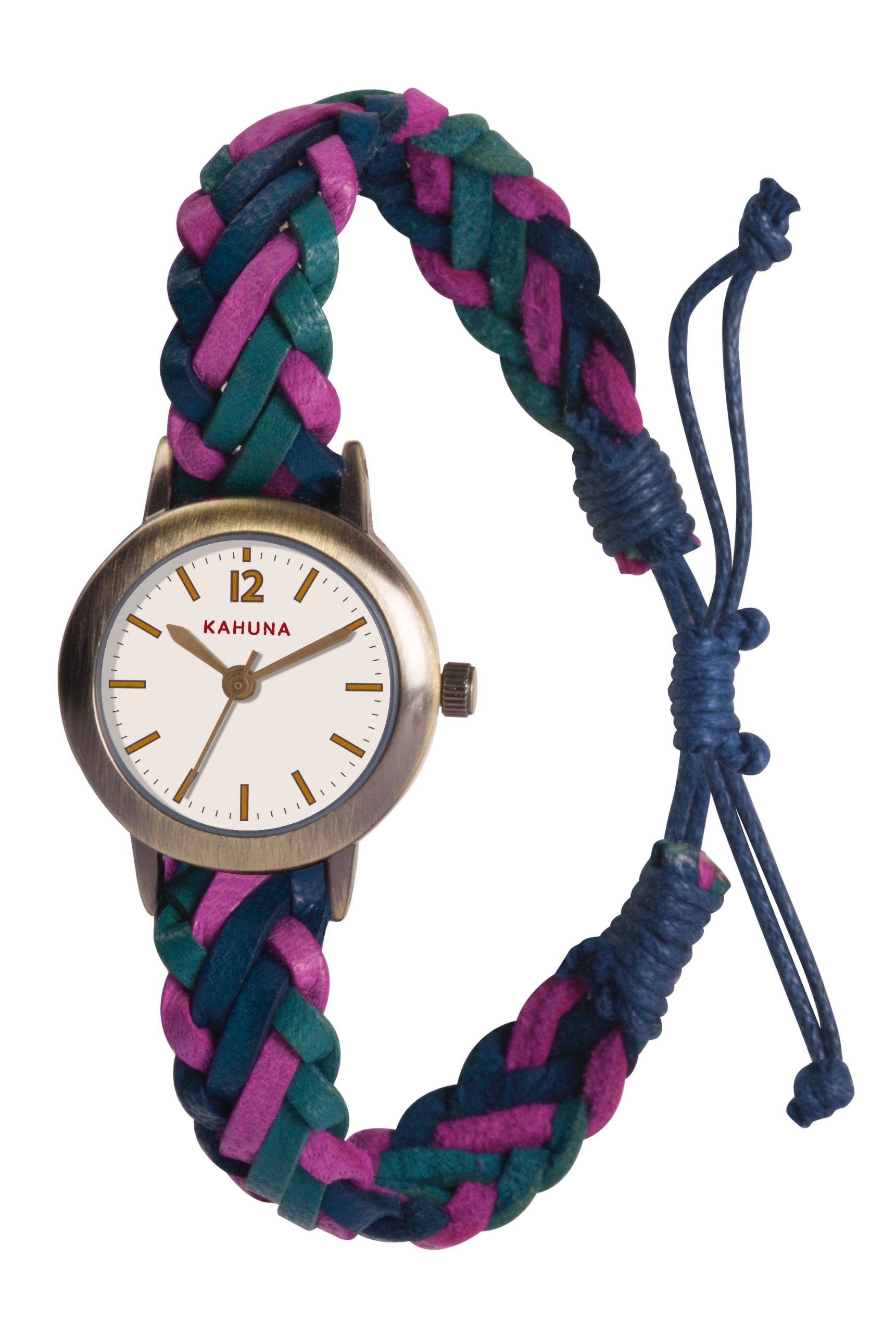 Kahuna Women's Quartz Watch with White Dial Analogue Display and Turquoise Leather Strap KLF-0020L