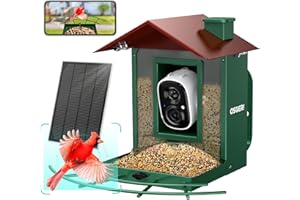 Osoeri Bird Feeder with Camera, Camera Bird Feeder for Outside, Solar-Powered, Smart AI Identify Birds, Auto Capture Video & Instant Arrival Alert, Ideal Gift for Family and Birdlover