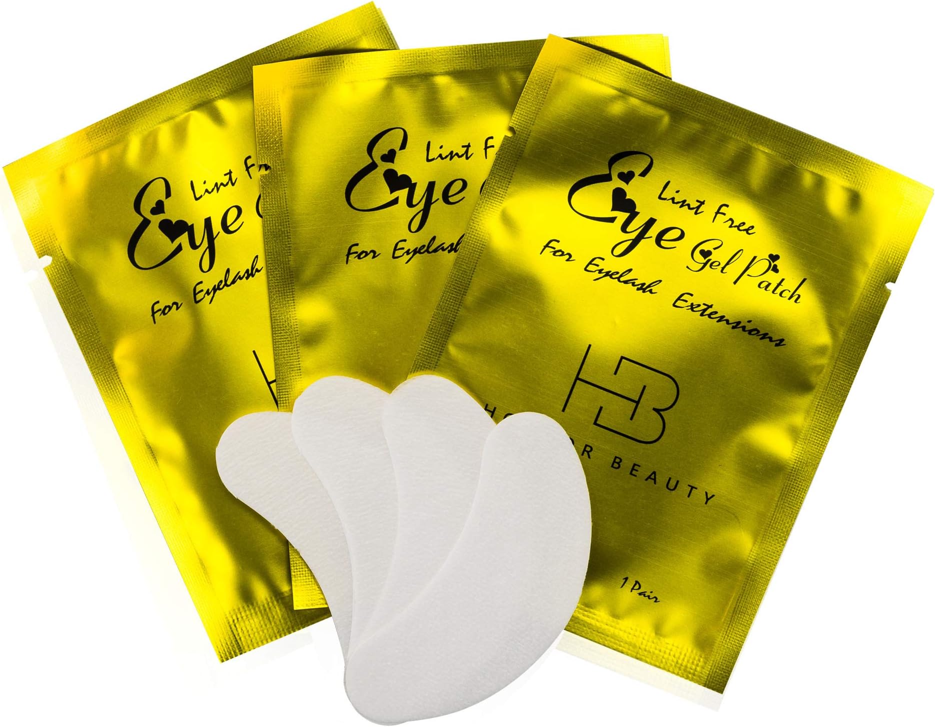Hoctor Lint Free Eye Gel Patch, 100 Pairs Set Eyelash Pads, Lint Free DIY False Eyelash Lash Extension Makeup Eye Gel Patches