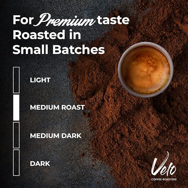 VELO COFFEE ROASTERS – FRESH SMALL BATCH MEDIUM ROASTED PREMIUM COFFEE GROUNDS [200 GRAMS] | ARABICA ROAST GROUND COFFEE – 7.05OZ | MORNING FIXIE – A NUTTY DARK CHOCOLATE BLEND