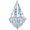 Hanging Decorations Iridescent Chandelier Shaped Foil Ceiling Hanging Ornament for Bridal Shower Wedding Birthday Frozen Theme Party Fairy Princess Rainbow Show Decoration