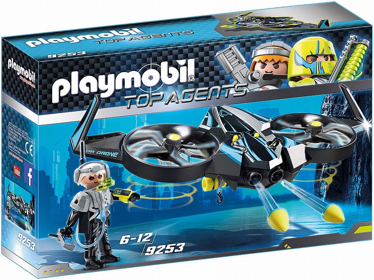 PLAYMOBIL 9253" Top Agents Mega Drone with Firing Weapons Toy Set, Multi