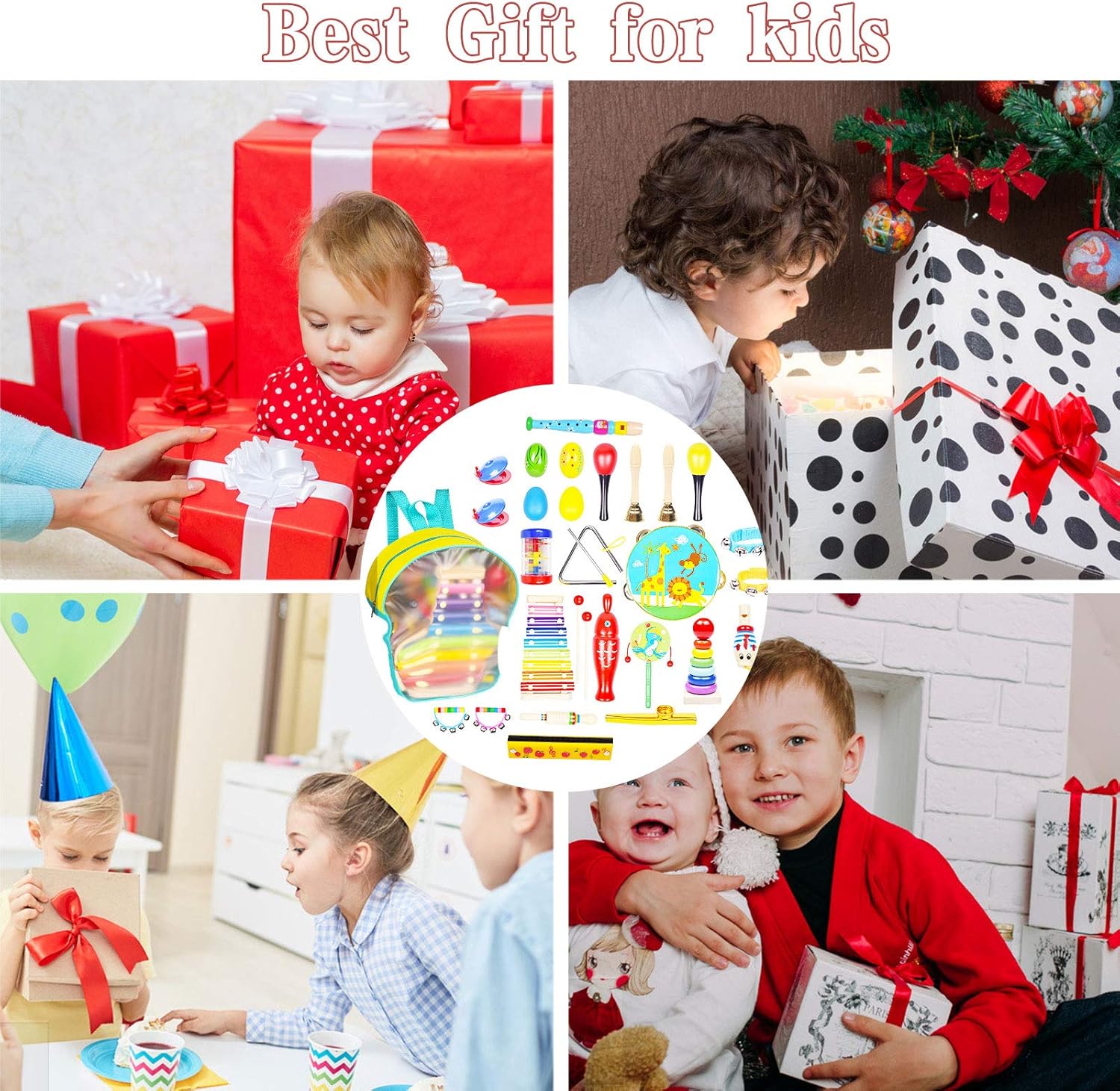 Musical Instrument Toys Set for Kids, 35-PCS Musical Toys for Toddlers Preschool Educational, with Storage Bag for Children, Tambourine, Music Bell & More: Toys & Games