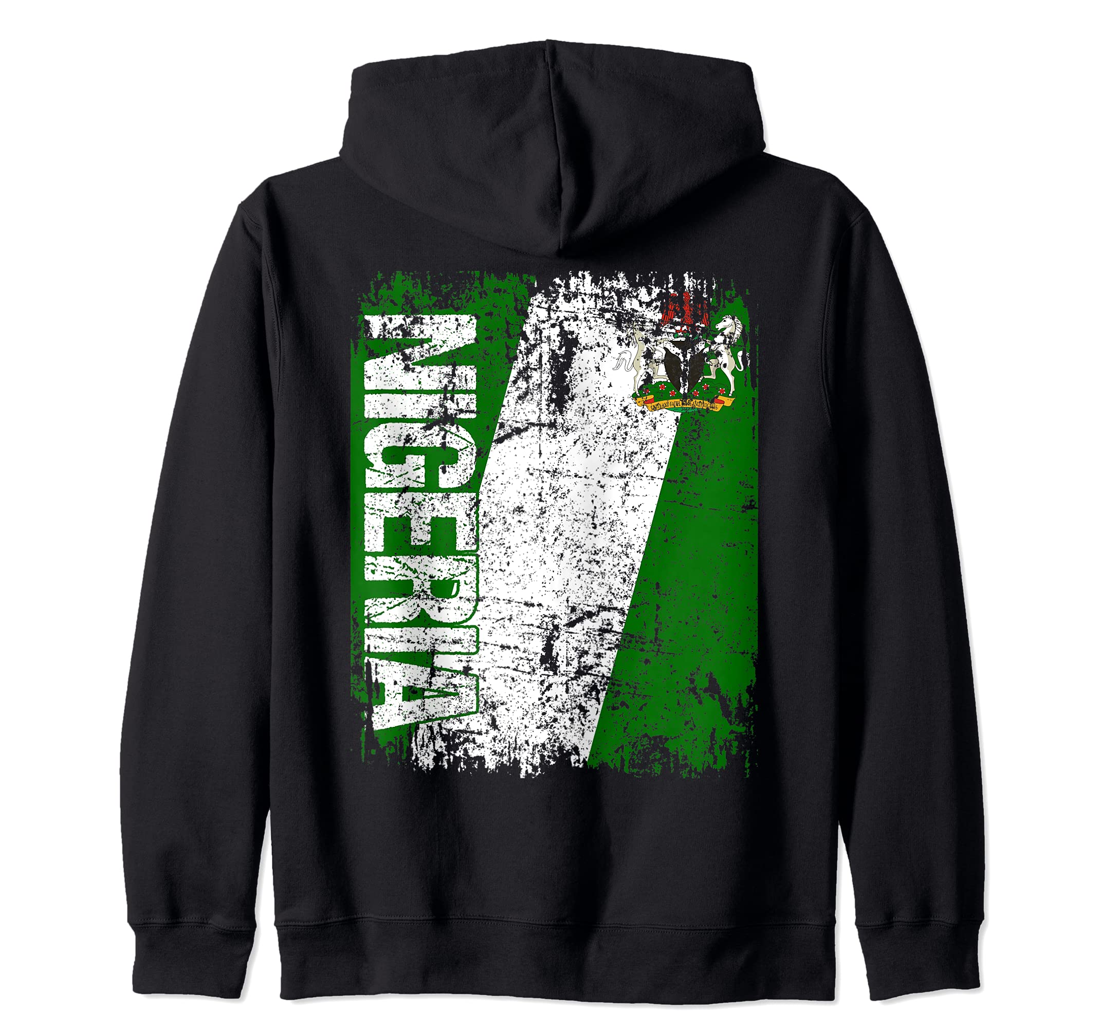 NIGERIA Flag Vintage Distressed NIGERIA Zip Hoodie