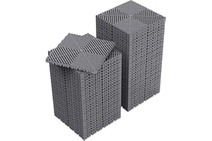 Jocoevol 60-Pcs Interlocking Tile, 12" x 12" Indoor/Outdoor Self-Drainage Interlocking Floor Tiles, Non-Slip Heavy-Duty Polypropylene Splicing Flooring Tile for Garage Patio Pool Bathroom, Grey