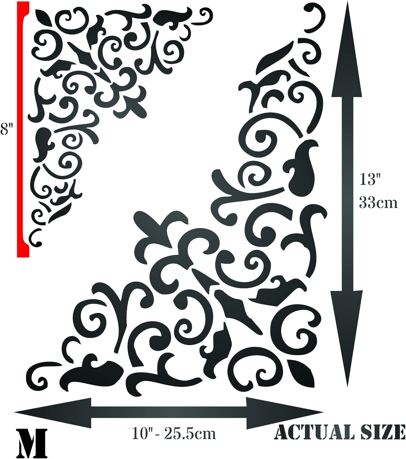 gotico Corner stencil 25.5 x 33cm riutilizzabili medievale Goth