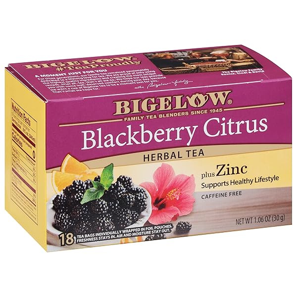 BIGELOW TEA BLACKBERRY CITRUS PLUS ZINC HERBAL TEA,...