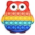 A Plus Formula Pop It Toy - Push Bubble Fidget - Sensory Silicone Stress Reliever - Autism Special Needs - Game Toys - for Toddlers, Kids, Children, Adults (Owl)