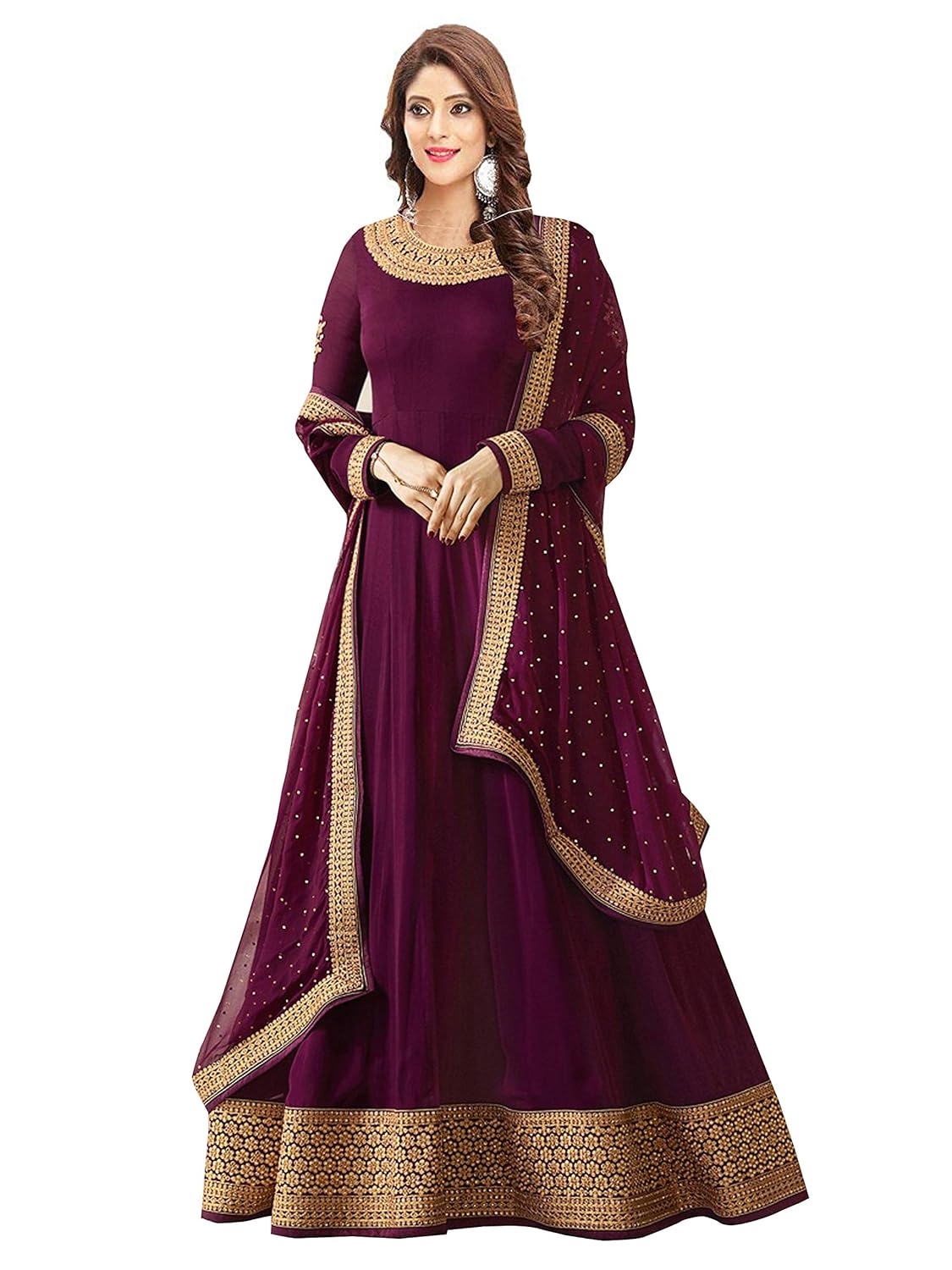 mordenfab women's faux georgette dress material