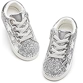 GINFIVE Toddler Girls Sneakers Little Girls Slip On Shoes School Sneakers Toddler