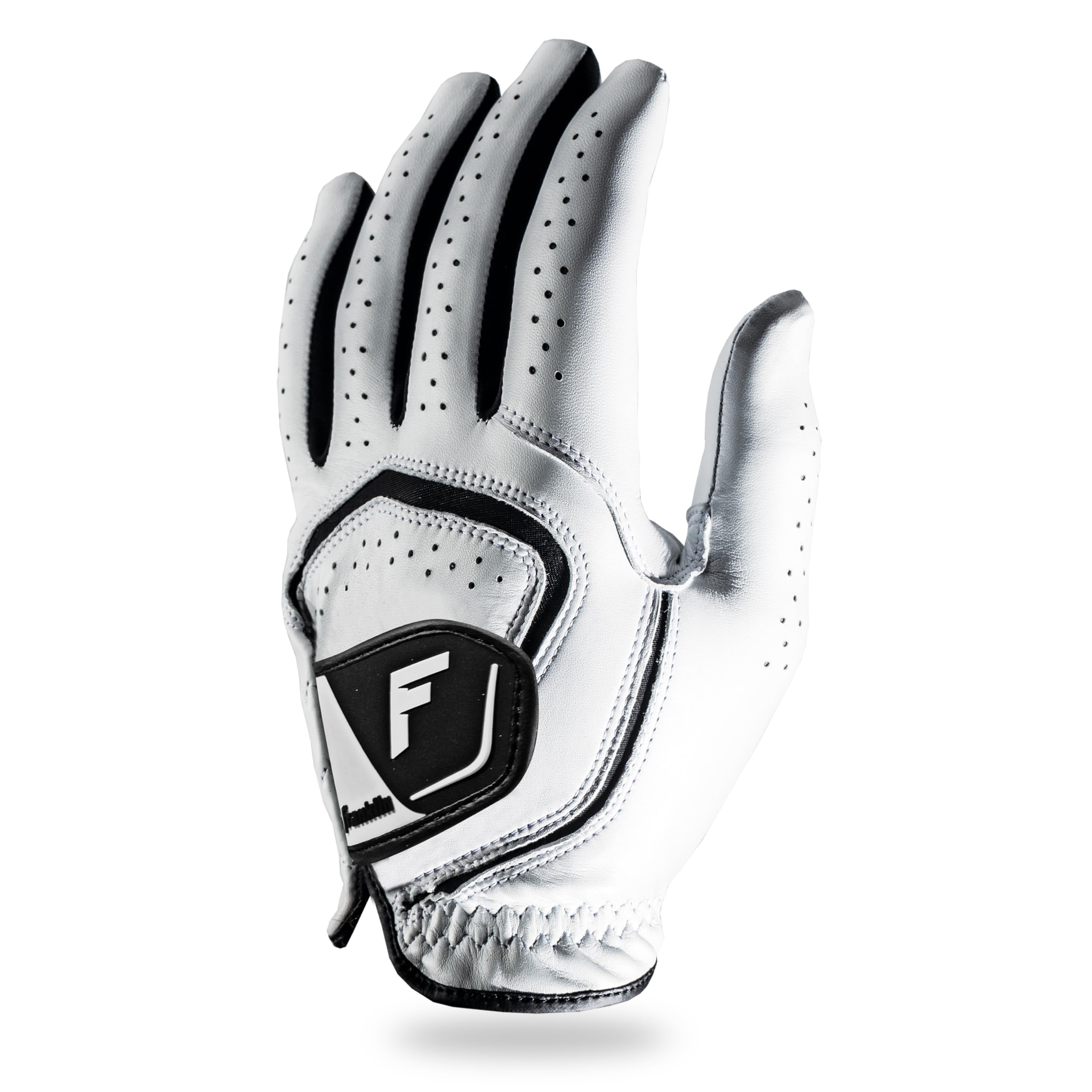 Franklin Sports Golf Glove – Junior Golf Gloves – Premium Leather Golfing Glove – Maximum Grip – White – Right Hand Glove – Youth Medium