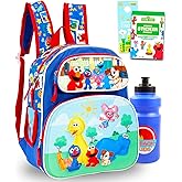 Sesame Street Mini Backpack for Kids - Bundle With 12" School Bag, Water Bottle, Sticker Pad, and More | Sesame Street Travel Bag for Boys, Girls