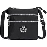 AOCINA Nylon Crossbody Bags for Women Multi Pocket Small Cross Body Purse Lightweight Travel Phone Purses Shoulder Handbags