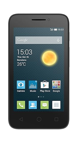 Alcatel Onetouch Pixi 3 Smartphone (10 cm (4 Zoll), 3 Megapixel Kamera, Dual Core, 1GHz) schwarz