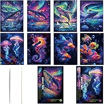 Scratch Art for Kids & Adults, Rainbow Engraving Painting