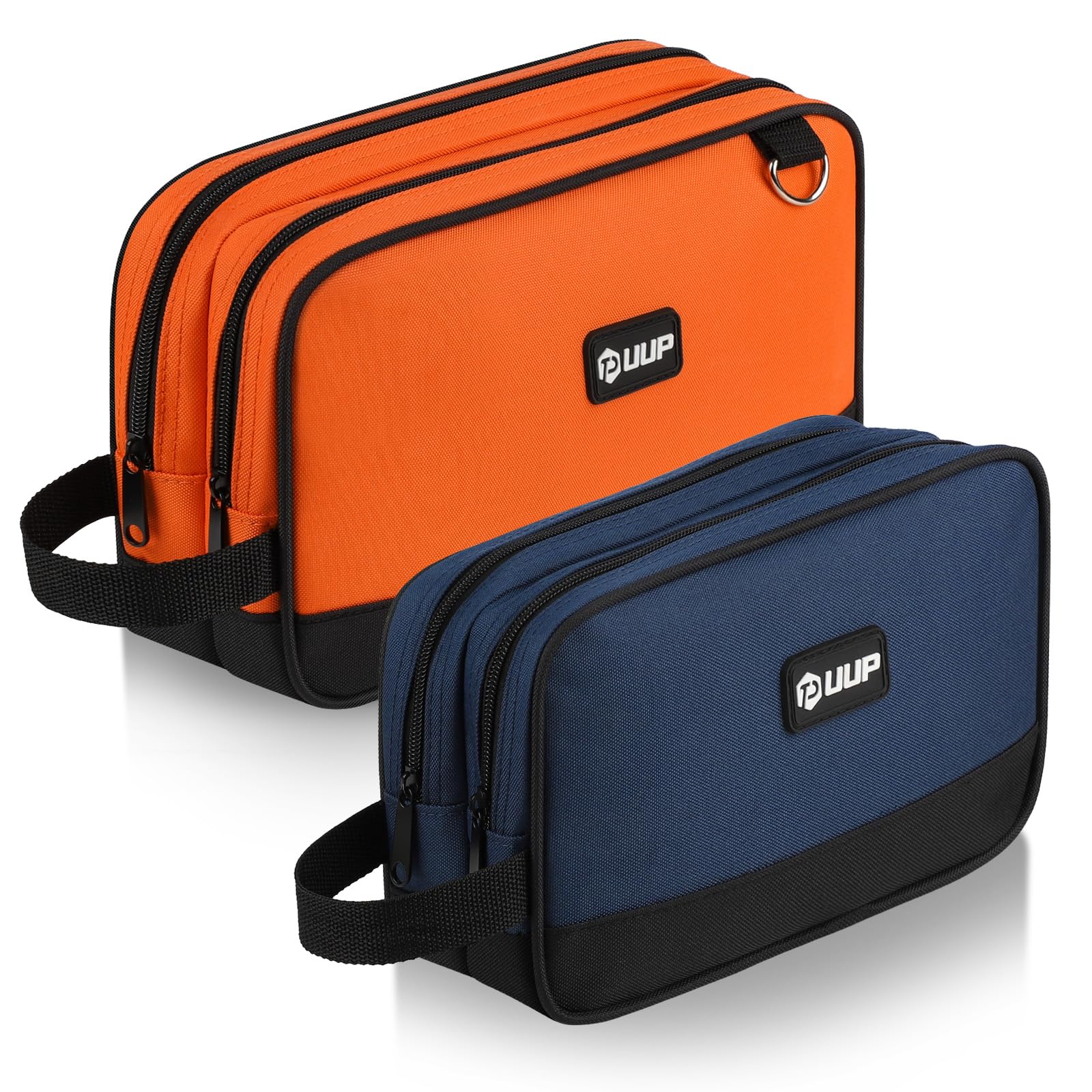 Photo 1 of UUP Small Tool Bag 2 Pack, Zipper Tool Pouch Two Compartments, 10 12 inch Utility ToolBag with Carrying Handle, Tool box Storage Organizer for Electrician Mechanic, Gift for Men Dad, Orange/Blue