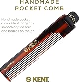KENT Handmade Fine Tooth Pocket Comb 11.2cm Leather Tab Case Styling view 3
