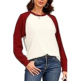 Sucegi Long Sleeve Shirts for Women, Women Waffle Knit Top, Casual Lightweight Fall Tunic for Women