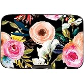Monarque Armored Wallet Credit Card Case with RFID Data Theft Protection (Floral on Black)