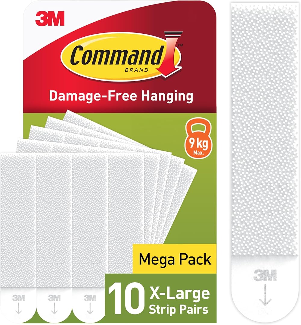 Command X-Large White Picture Hanging Strips 10 Pairs (20 Strips) Damage Free