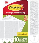 Command X-Large White Picture Hanging Strips 10 Pairs (20 Strips) Damage Free