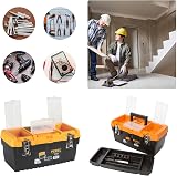PEREL 16-inch Toolbox OM16M Metal Latches Removable Tray Organizers view 3