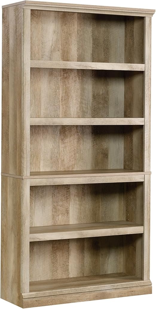 Amazon Com Sauder Select Collection 5 Shelf Bookcase Lintel Oak Finish Furniture Decor