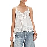 Women Button Down Crop Tank Top Y2k Lace Trim Sleeveless Babydoll Top Flowy Eyelet Sheer Floral Embroidery Cami Shirt