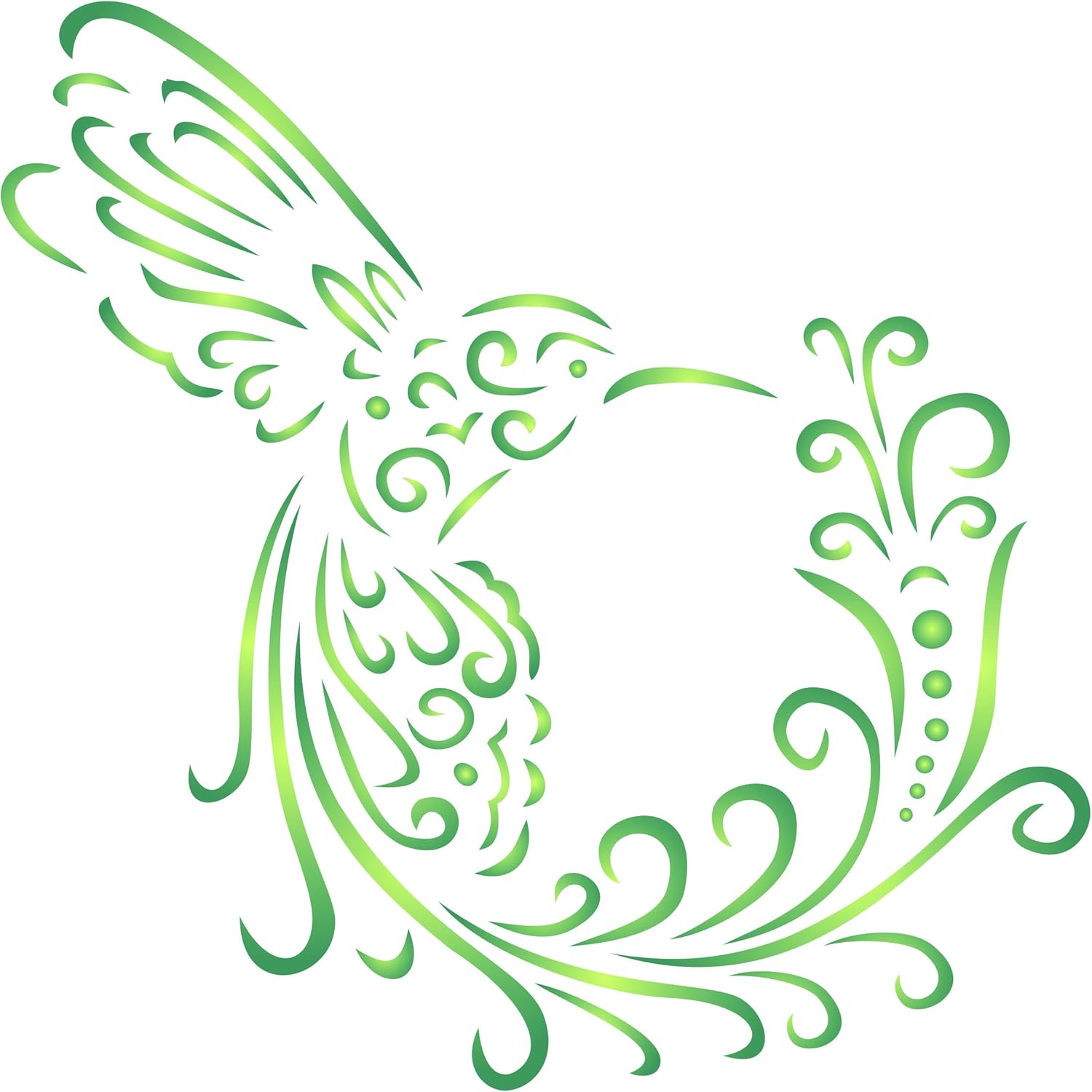 Bird of Paradise Stencil – 21.5 x 21.5cm (L) – Reusable Stylized Fancy ...