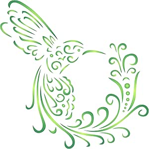 Amazon.com : Bird of Paradise Stencil, 8.5 x 8.5 inch (L) - Stylized ...