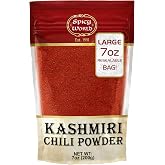 Spicy World Kashmiri Chili Powder Red 7 Ounce Resealable bag | All Natural Low Heat, Chili Powder - Red Pepper Powder