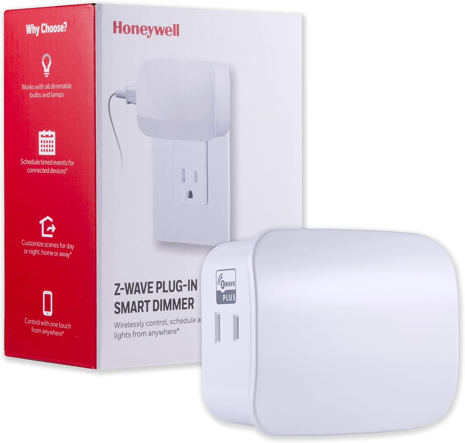 Honeywell ZWave Plus Smart Light Dimmer Switch, Single Polarized