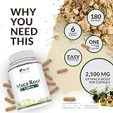 Nu U Nutrition Maca Root Capsules 2500mg 180 Veg Capsules UK Made view 3