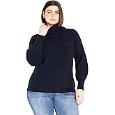 Avenue Women's Plus Size Elsa Pom Pom Sweater