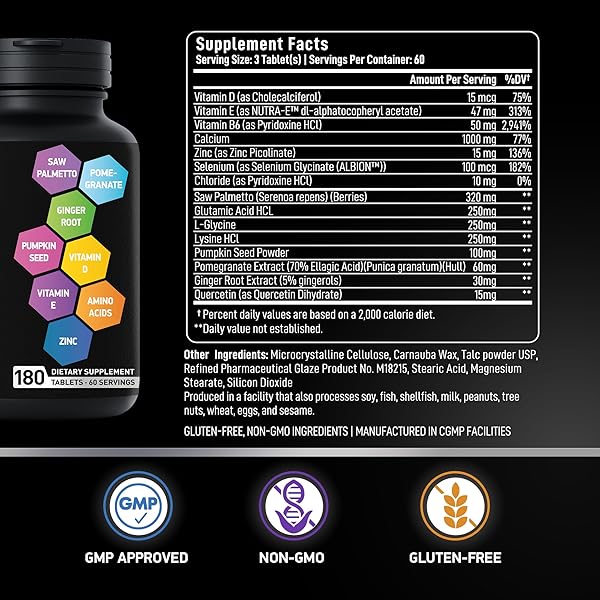 BIOACTIVE LABS PROSTATE HEALTH SUPPLEMENTS – SAW PALMETTO FOR MEN 320 MG, PUMPKIN SEED EXTRACT FOR MEN’S HEALTH – 180 PROSTATE SUPPLEMENT TABLETS, 60 SERVES