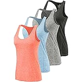 Air Curvey Workout Tank Tops for Women Yoga Racerback Tanks Athletic Quick Dry Activewear 4 Pack