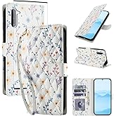 Asuwish Phone Case for Samsung Galaxy Note 10 5G Wallet Cell Flip Cover with Tempered Glass Screen Protector Flower Card Holder Stand TPU Note10 Notes 10s Ten Not S10 Women Men A Flower