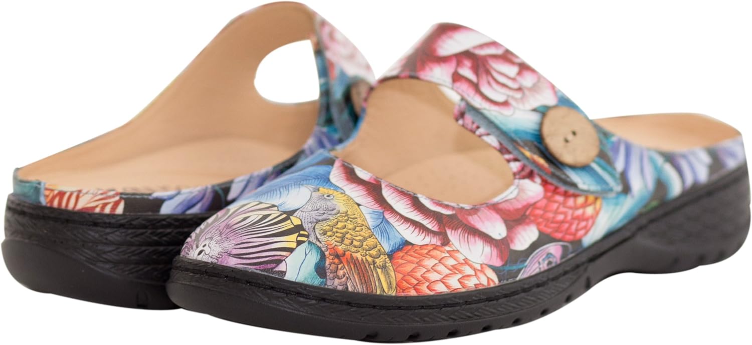 Amazon.com | Anuschka Womenâs Leather Open Back Mary Jane Shoe, Indira | Memory Foam Footbed | Shoes