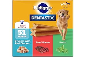 Pedigree Dentastix Large Dog Treats, Original, Beef & Fresh, 2.73 lb. Variety Pack (51 Treats Total)