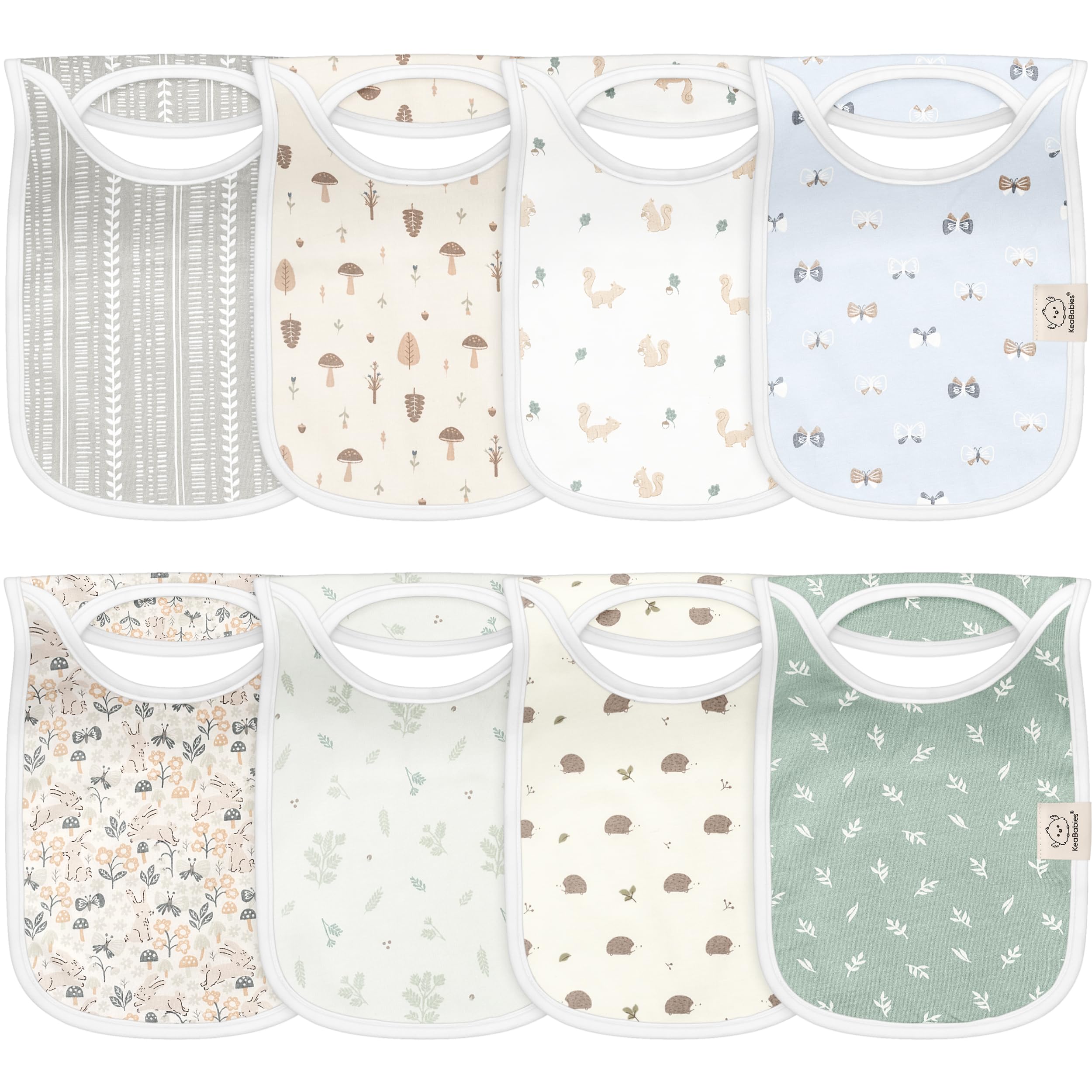 Photo 1 of 8-Pack Baby Bibs for Boys, Girls - Pullover Bibs for Drooling Teething Baby Girl & Boy Toddler, Newborn, Soft & Absorbent, Cute Colors, Large Torso Coverage Keep Infant Clean & Dry (Prairie)