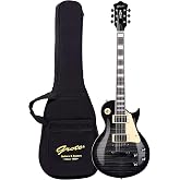Grote Electric Guitar Solid Body LPYS-006 Maple Neck, Stainless Steel Frets, Ideal for All Levels, with Gigbag(Black)