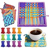BLISSIQUEE Weaving Loom for Audit, 12 Colors Pot Holder Loom Kit 288 Loops potholder Loom DIY Arts and Crafts Supplies Weaving Kit for Adults Birthday Gifts