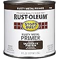Rust-Oleum 7769730 Rustoleum Stops Rust 7769 730 1/2 Pint Rusty Metal Primer Protective Enamel Oil Base Paint, 8 Fl Oz (Pack of 1), Brown