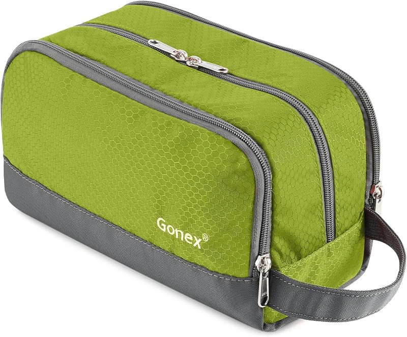 Gonex Men Toiletry Bag with Strap Sport Style Repellent Showerproof Nylon Green