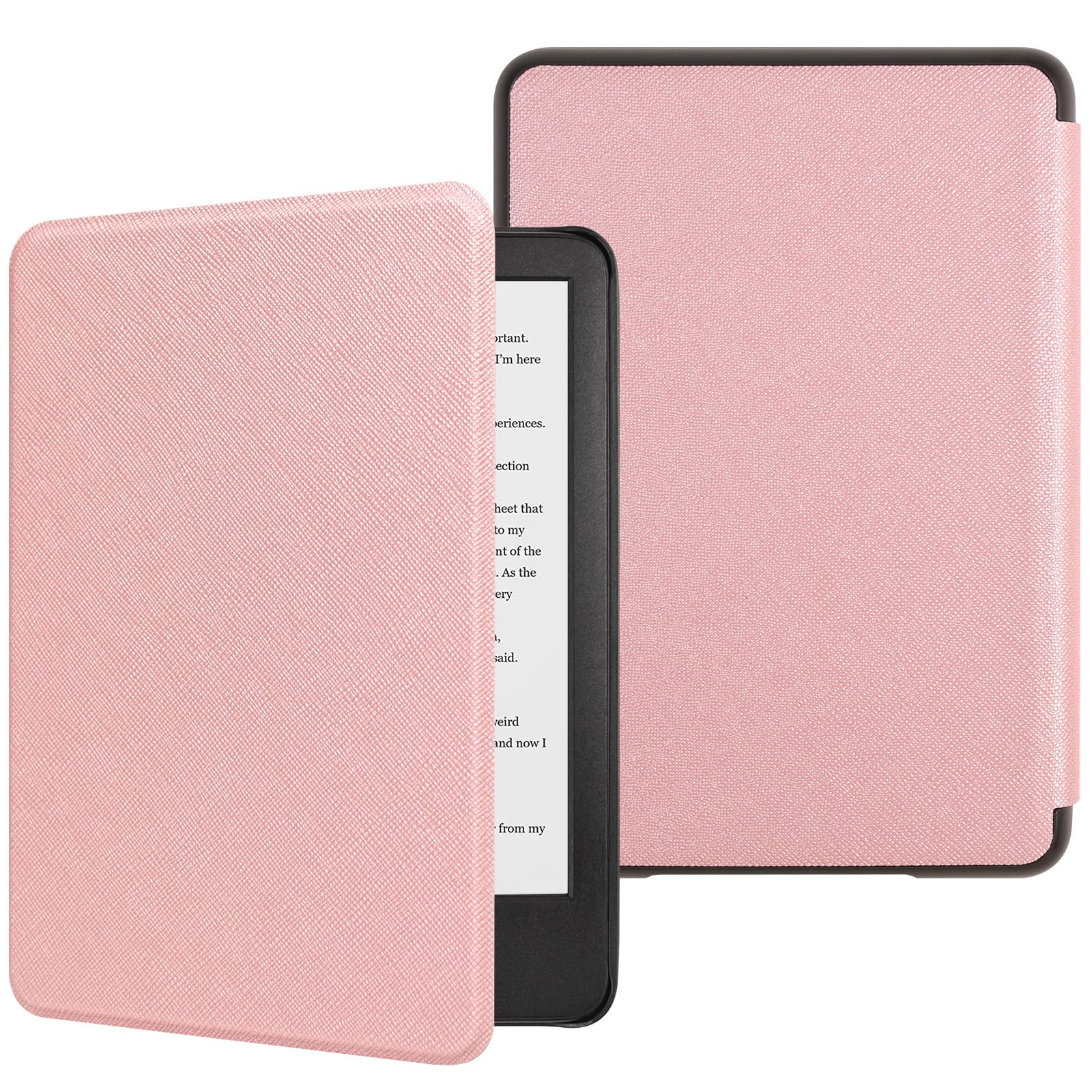 DMLuna Case for All-New 6" Kindle 11th Generation 2024/2022, Model:C2V2L3, Ultra Thin and Lightweight Smart Protective Durable Premium PU Leather Cover with Auto Sleep Wake Function, Rose Gold