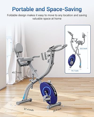 MERACH Folding Exercise Bike for Home in Magnetic Stationary