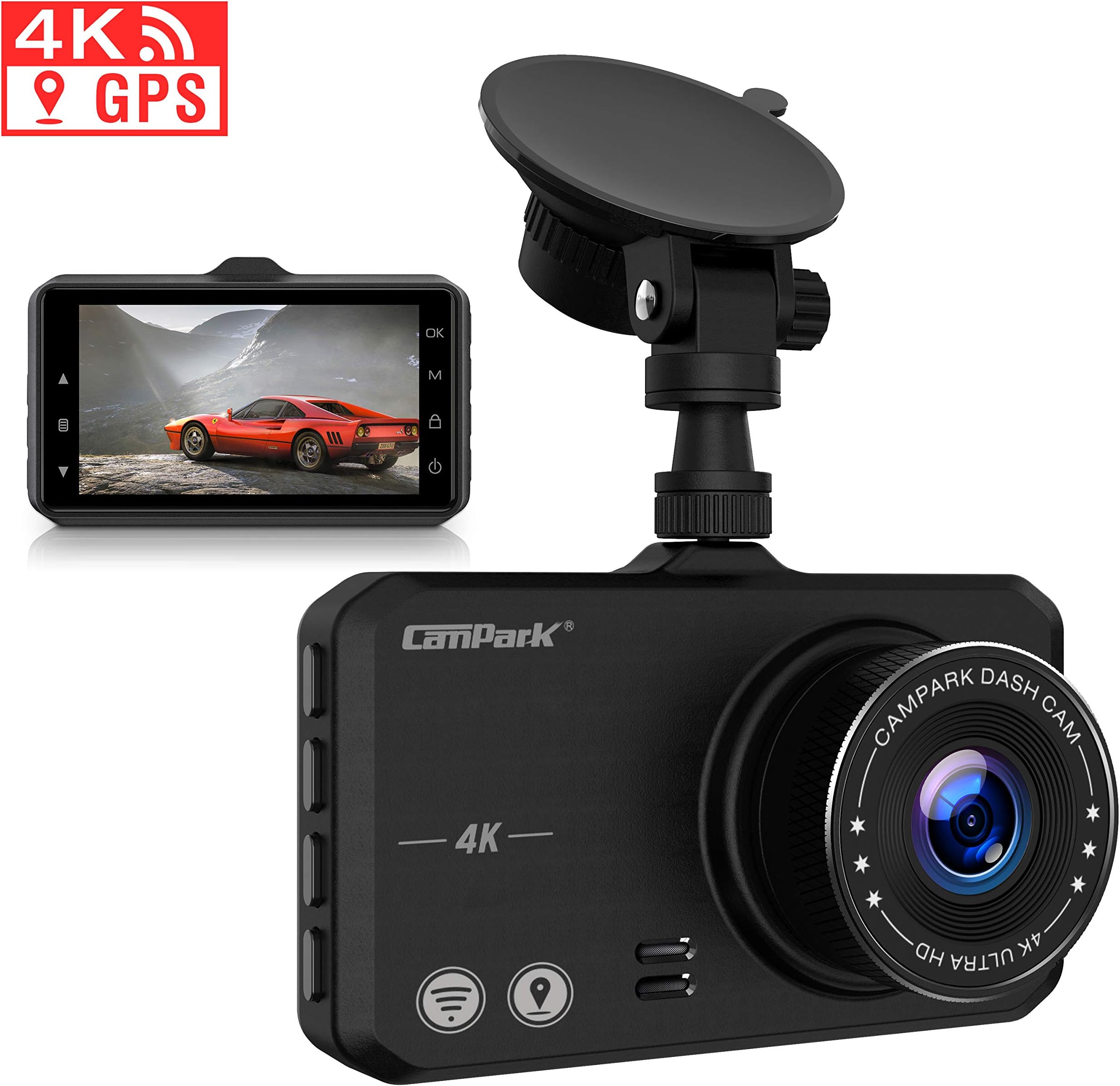 Campark Dash Cam 1080P FHD Dashboard Camera for Cars with 170ยฐ Wide Angle G-Sensor Loop Recording Super Night Vision and 24 Hours Parking Monitor