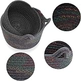 Jttxiu Cotton Rope Storage Baskets 2P Large Small Grey Woven view 3